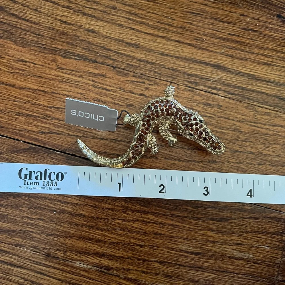 Chico's Gold Alligator Brooch pin